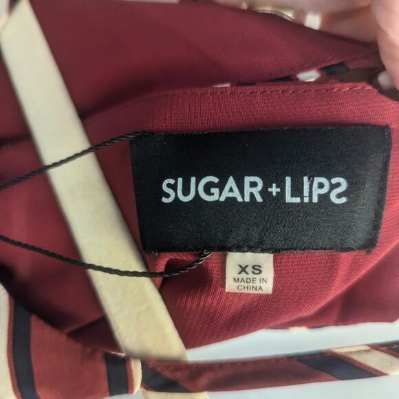 NWT Sugar Lips Cold-Shoulder Dress Size XS Striped - Picture 5 of 15